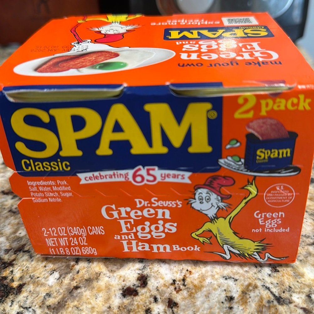 Spam Dr Suess Green Eggs And Ham Limited Edition Classic Canned Meat - 2 Pack
